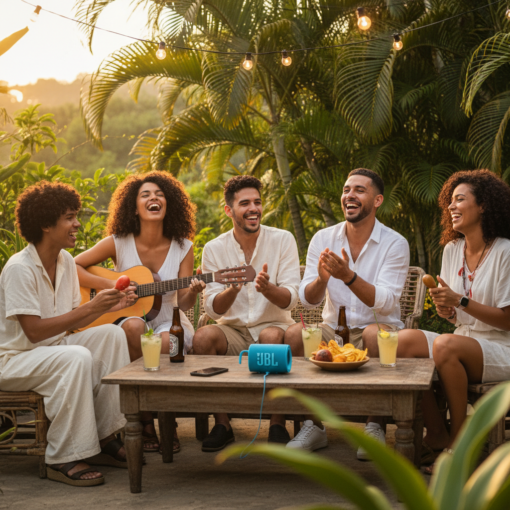 Amigos disfrutando JBL Charge 5