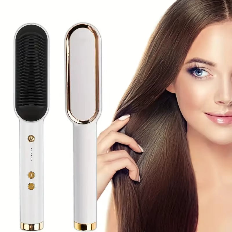 Cepillo Alisador 2 en 1 con Iones - Plancha y Seca el Cabello Simultáneamente